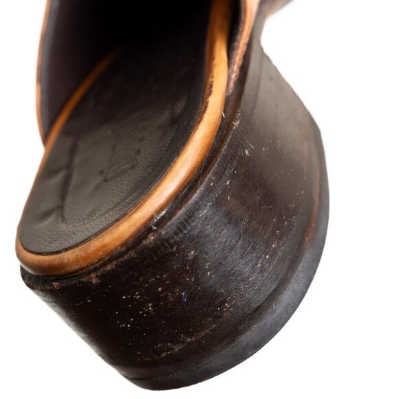 Vintage Gianni Barbato Mules Brown Leather Slip-On Western Italy EU 36.5 / US 6 - Picture 12 of 15
